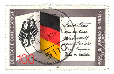 Image showing GERMANY - CIRCA 1989: A stamp printed in Germany, dedicated to 4