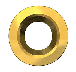 Image showing gold 3d letter O 