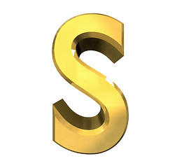 Image showing gold 3d letter S 