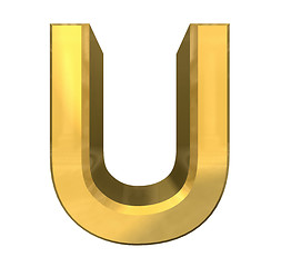 Image showing gold 3d letter U 