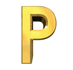 Image showing gold 3d letter P 