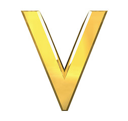 Image showing gold 3d letter V 
