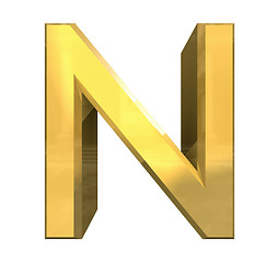 Image showing gold 3d letter N 