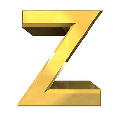 Image showing gold 3d letter Z 