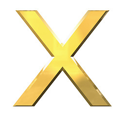 Image showing gold 3d letter X 