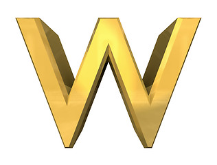 Image showing gold 3d letter W 