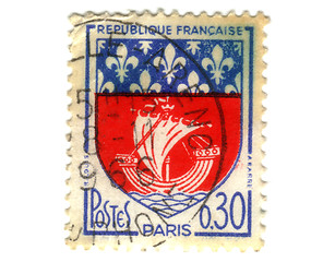 Image showing Paris City Coat of Arms Postage Stamp 