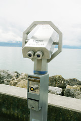 Image showing Silver coin operated pay binoculars 