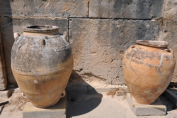 Image showing Two Ancient Pithoi in Phaestus
