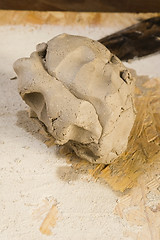 Image showing Clay with sculpting tool
