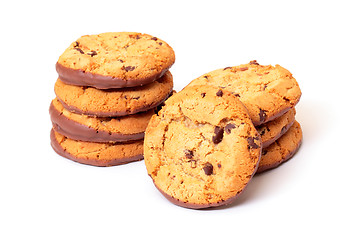 Image showing Crispy Chip Biscuits with chocolate