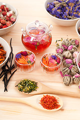 Image showing Herbal natural floral tea infusion with dry flowers