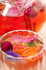 Image showing Herbal natural floral tea infusion with dry flowers