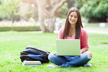 Image showing Hispanic college student with laptop