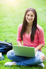 Image showing Hispanic college student with laptop