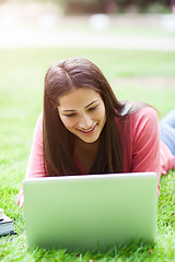 Image showing Hispanic college student with laptop