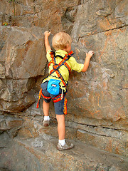 Image showing young rock climber