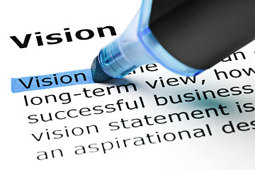 Image showing Vision highlighted in blue