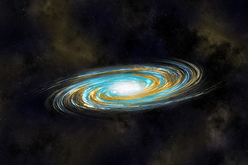 Image showing Multicolor Spiral Galaxy in Deep Cosmos