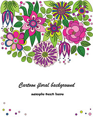 Image showing Decorative colorful cartoon flower illustration
