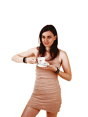 Image showing Girl drinking coffee.