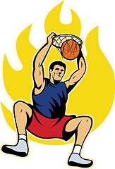 Image showing Basketball Player Dunking Ball