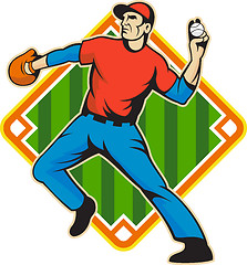 Image showing Baseball Player Pitcher Throwing Ball
