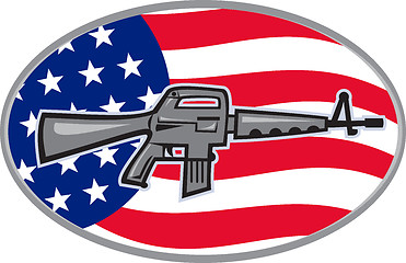 Image showing Armalite M-16 Colt AR-15 assault rifle flag