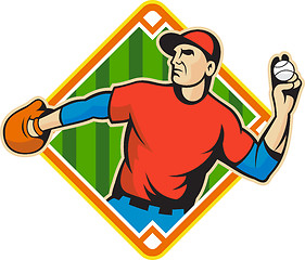 Image showing Baseball Player Pitcher Throwing Ball