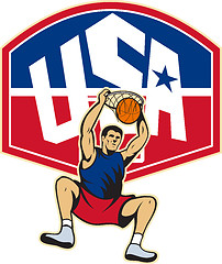 Image showing Basketball Player Dunking Ball USA