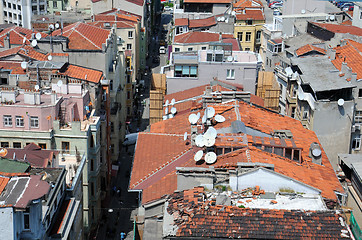 Image showing Damaged Tiled Roofs of Istanbul