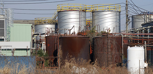 Image showing rusty industrial backyard