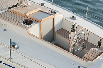 Image showing Steer and compass on sailing boat