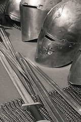 Image showing The knightly weapon and armour