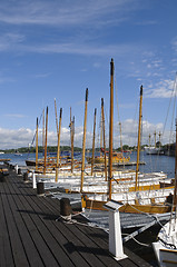 Image showing Traditional sloops in Karlskrona marina
