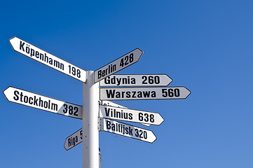 Image showing White signpost