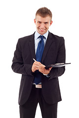 Image showing Business man With a Clipboard