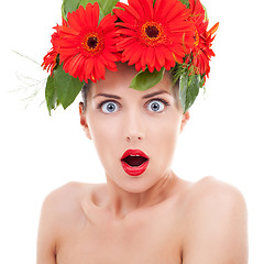 Image showing surprised beautiful woman