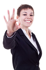 Image showing  business woman satisfied with results