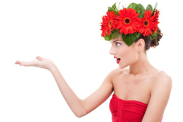 Image showing amazing flower woman  presenting 