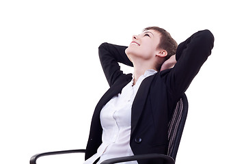 Image showing relaxed business woman 