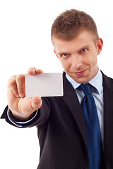 Image showing  card presented by a business man