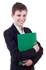 Image showing  business woman with folder