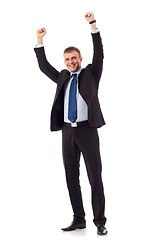 Image showing Excited handsome business man