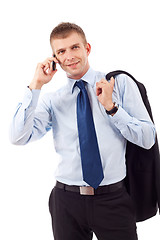 Image showing business entrepreneur talking on phone