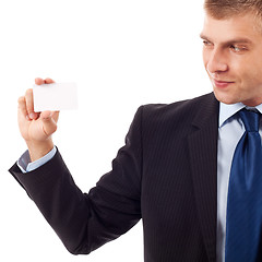 Image showing business man with card