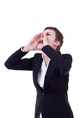 Image showing business woman shouting