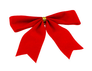 Image showing Red present band ribbon isolated on white 