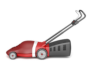 Image showing Red lawn mower