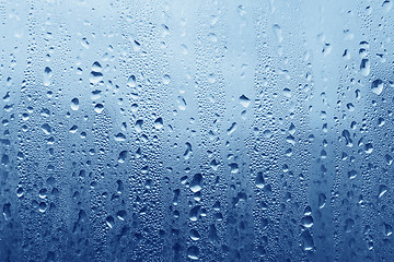 Image showing Water drops on glass